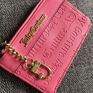 JUICY Couture Pink Lemonade Deboss Half Zip Cardholder Card